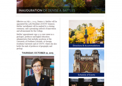 SUNY Geneseo, Inauguration of Denise A. Battles Web Design