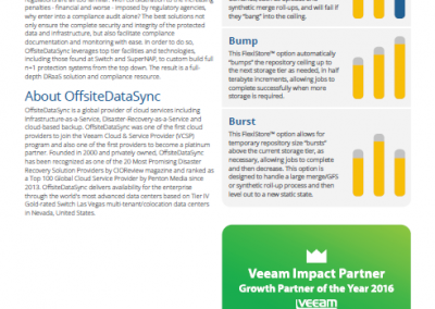 OffsiteDataSync, Inc. Veeam v9.5 Datasheet