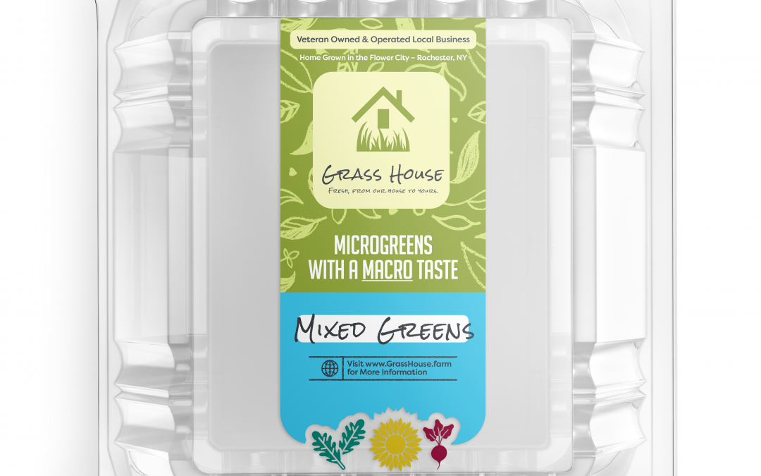 Grass House Microgreens Packaging Labels