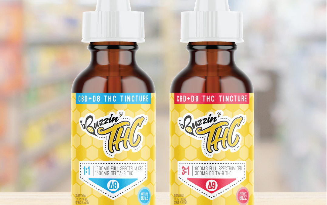Buzzin’ THC Tincture Bottle Label Design