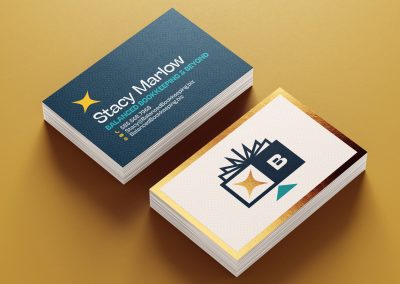 Balanced Bookkeeping & Beyond; Brand Identity Design & Gold Foil Business Cards